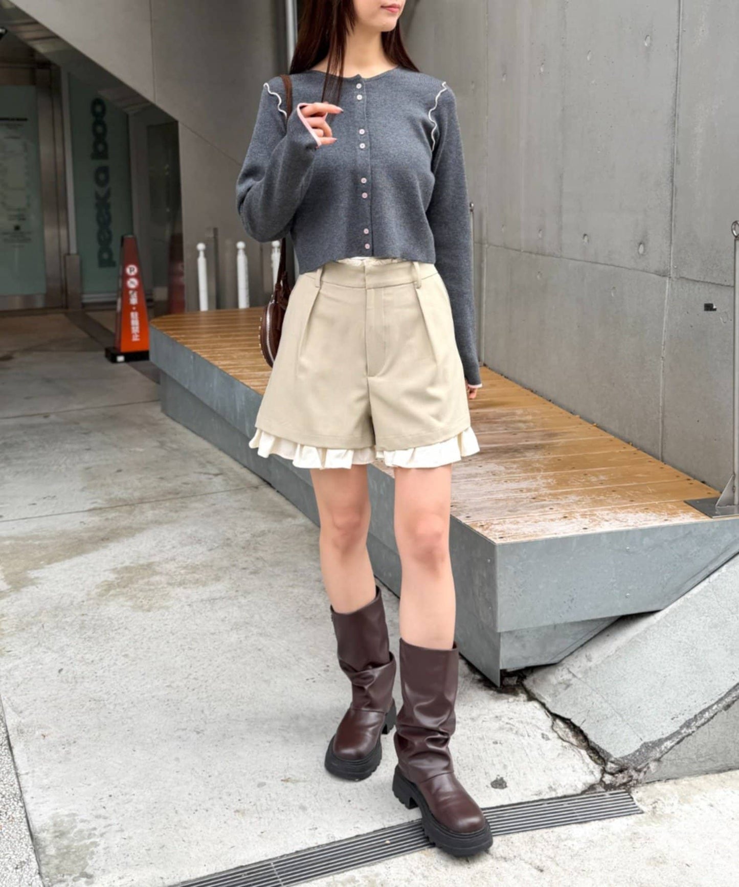 w closet 配色滾邊cardigan