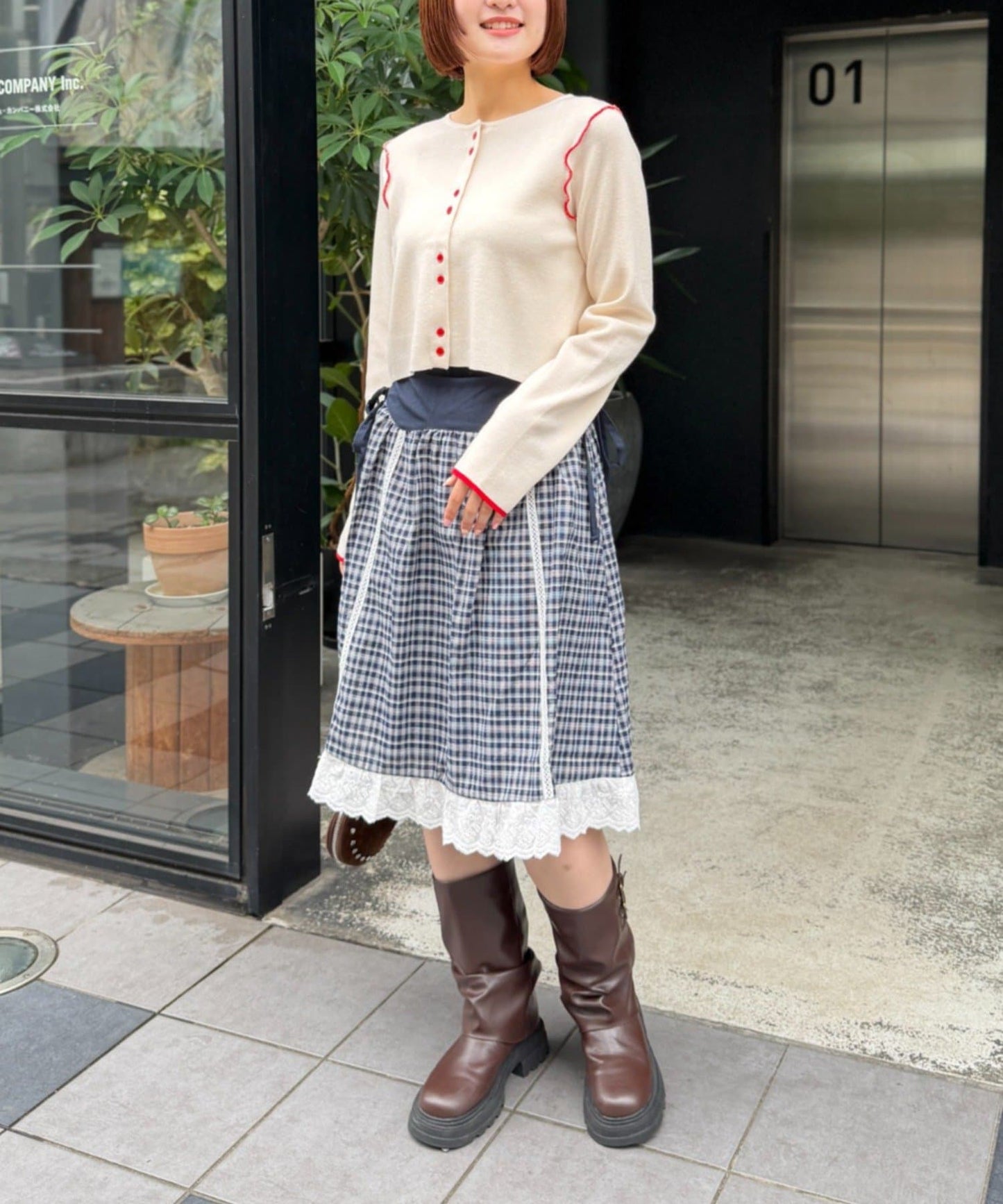 w closet 配色滾邊cardigan