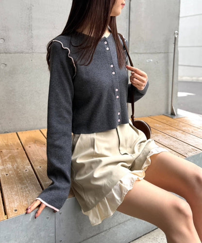 w closet 配色滾邊cardigan