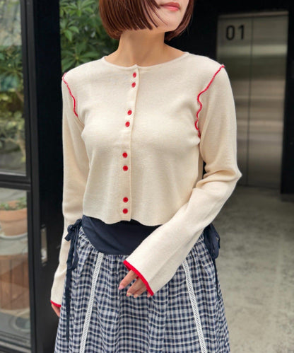 w closet 配色滾邊cardigan