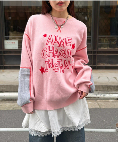 w closet patch knit