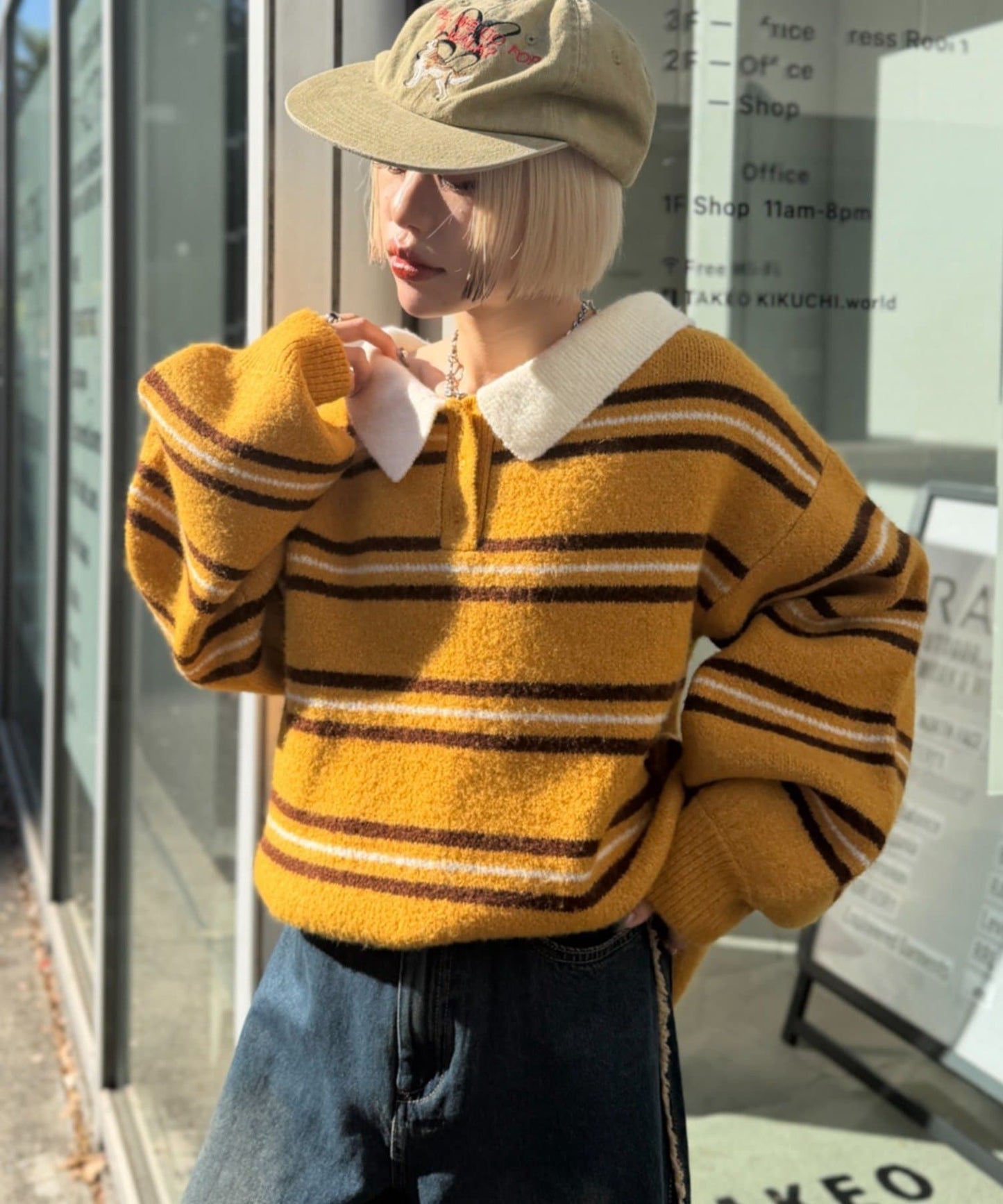 w closet 寬鬆條紋Knit