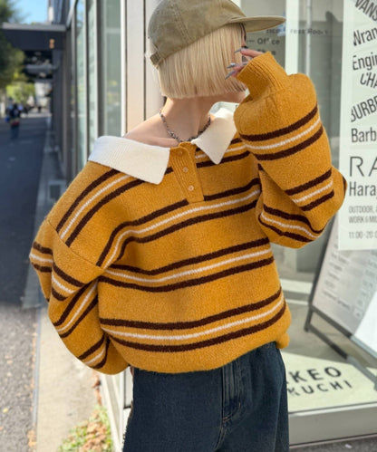 w closet 寬鬆條紋Knit