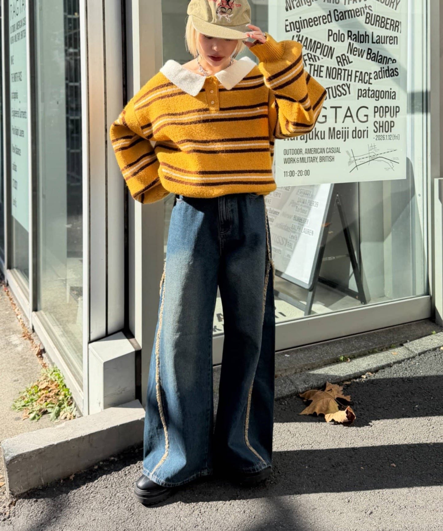 w closet 寬鬆條紋Knit