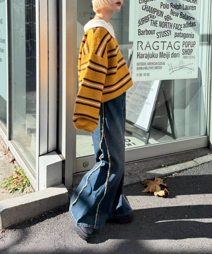 w closet 寬鬆條紋Knit