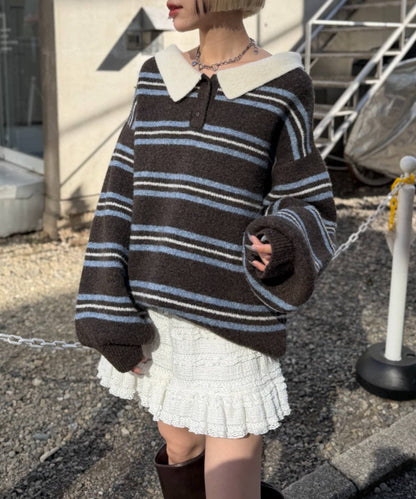 w closet 寬鬆條紋Knit