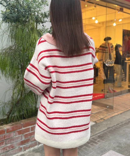 w closet 寬鬆條紋Knit