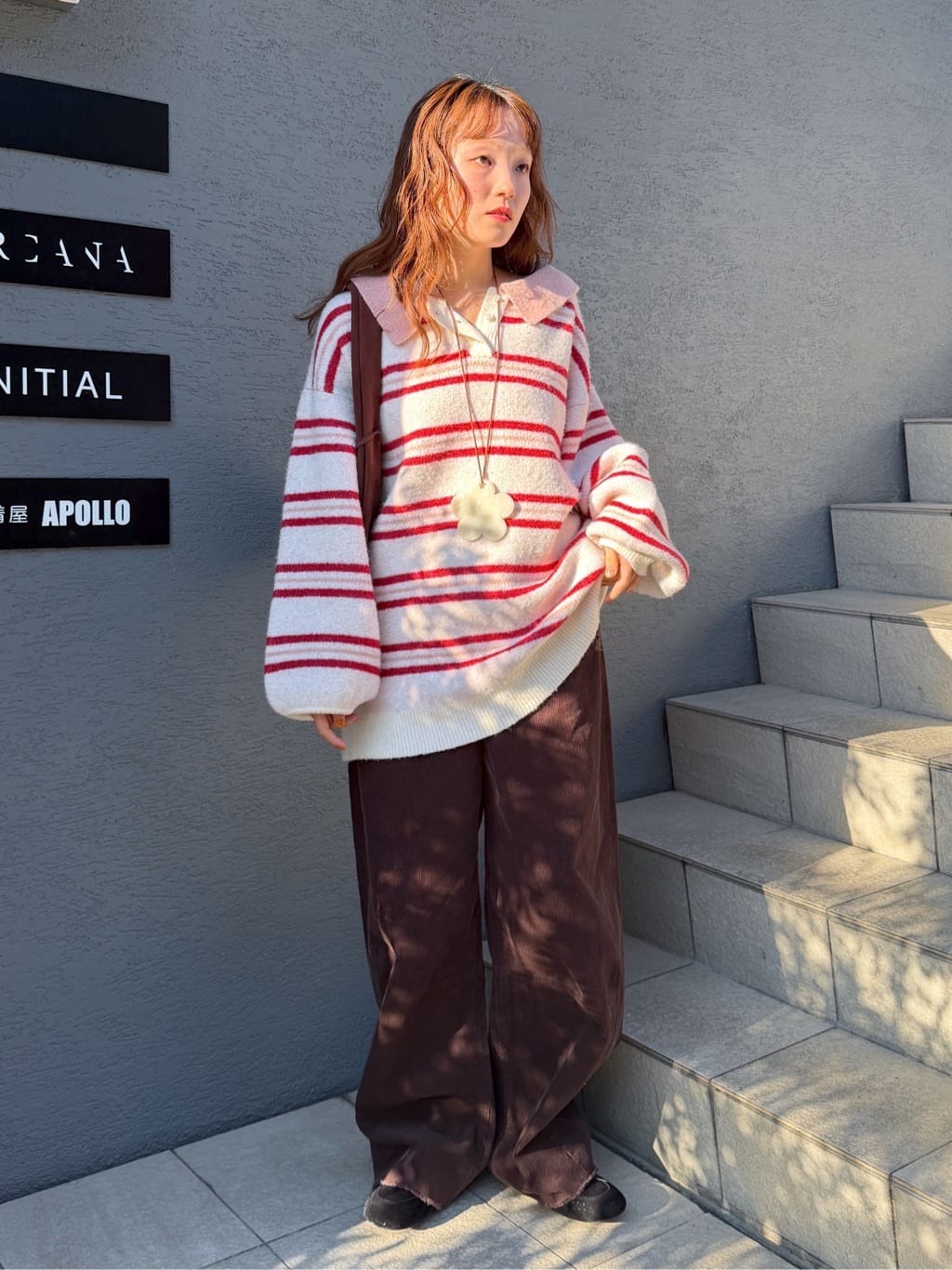 w closet 寬鬆條紋Knit