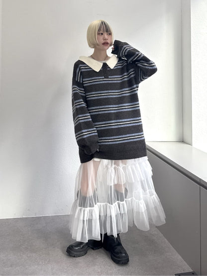 w closet 寬鬆條紋Knit