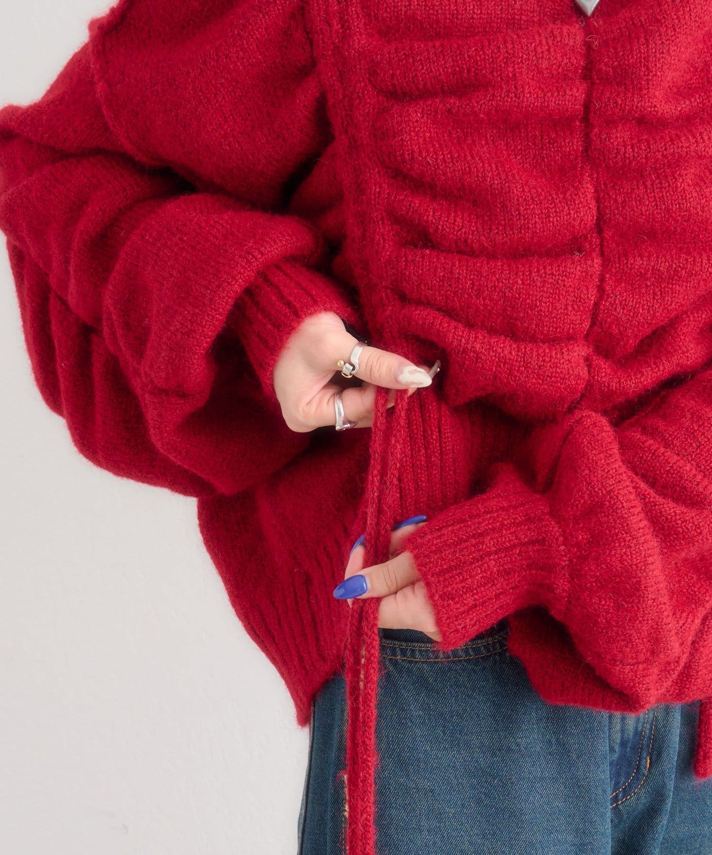 [實色Version] w closet 抽繩拼色針織