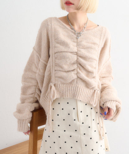 [實色Version] w closet 抽繩拼色針織