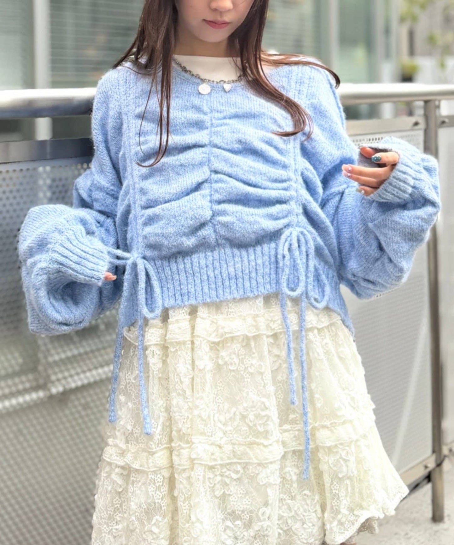 [實色Version] w closet 抽繩拼色針織