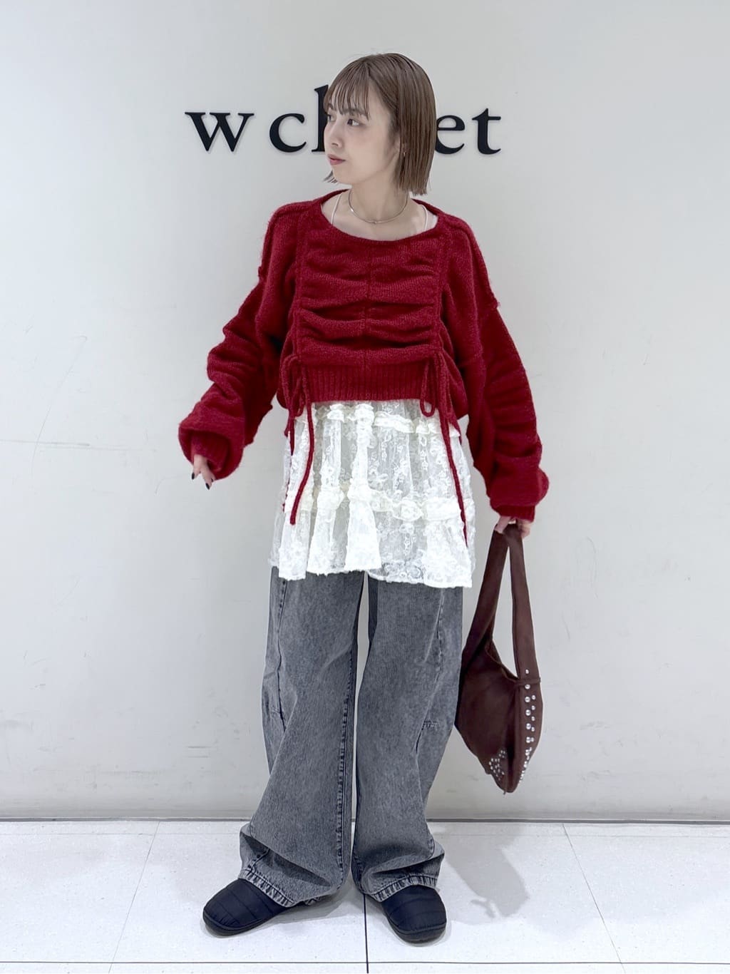 [實色Version] w closet 抽繩拼色針織