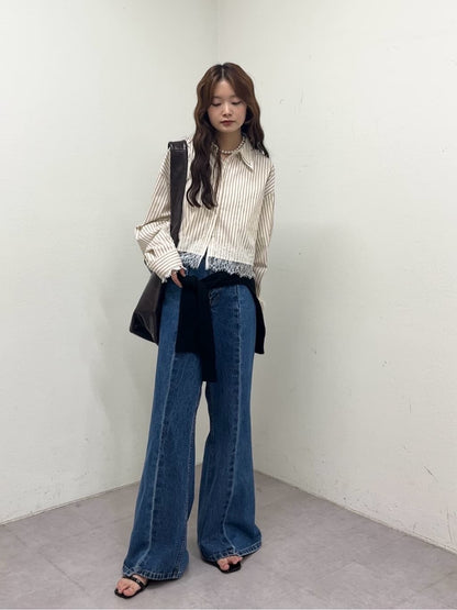 mystic 下擺Lace條紋Shirt - Image 62
