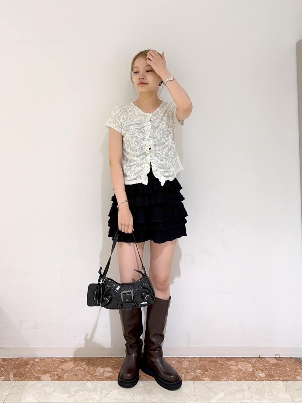 w closet Wavy Jacquard Lace Cardigan - Image 45