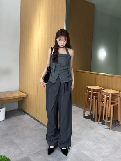 mystic 格紋bustier with choker - Image 47
