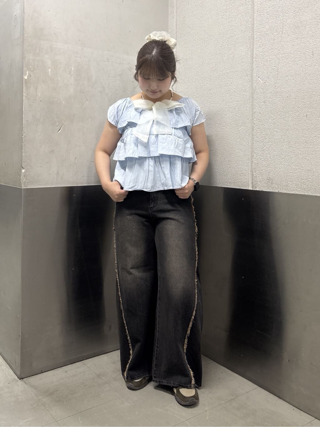 w closet Fringe baggy denim pants - Image 64