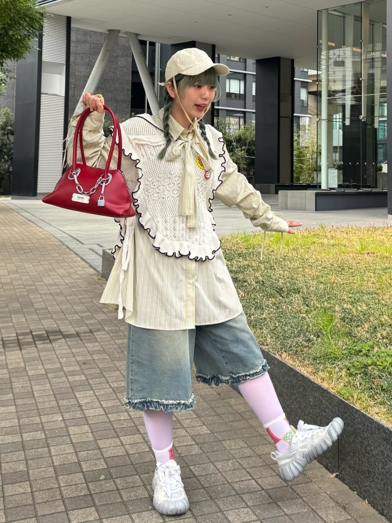 CIAOPANIC 褶皺袖條紋襯衫配TIE - Image 31