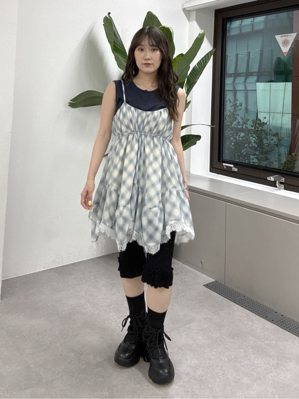 w closet sheer 格紋吊帶ops - Image 31