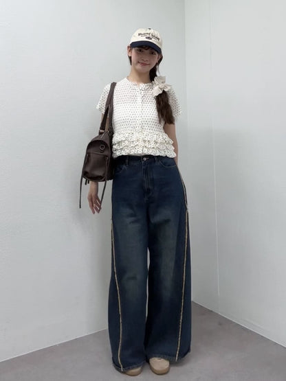 w closet 波點Lace荷葉邊短袖薄cardigan - Image 34