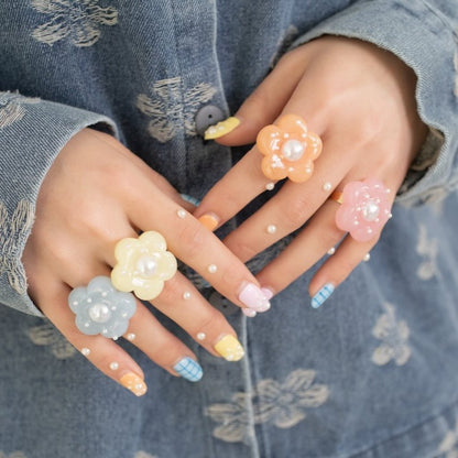 [現貨] Chaco ෆ⸒⸒ Flower pearl ring