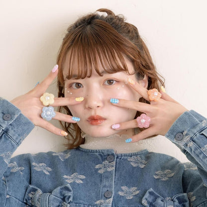 [現貨] Chaco ෆ⸒⸒ Flower pearl ring