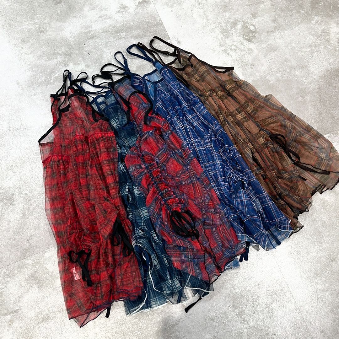 Kutir 格紋紗紗吊帶