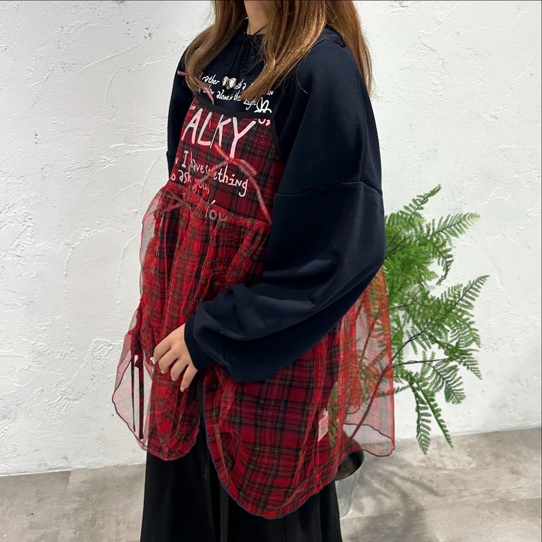 Kutir 格紋紗紗吊帶