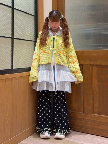 HELLO.SANFRANCISCO Wavy Mesh Ribbon Cardigan - Image 31
