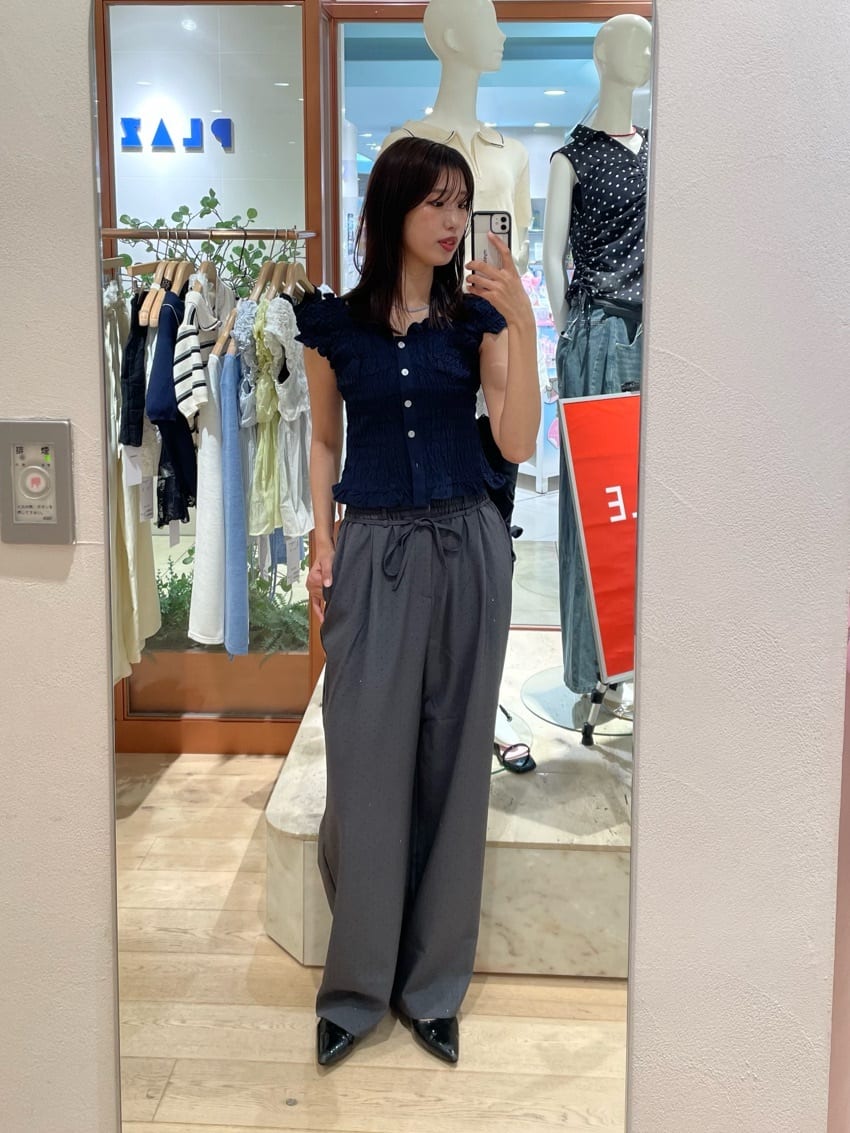 mystic 格紋 Shirred French blouse - Image 75