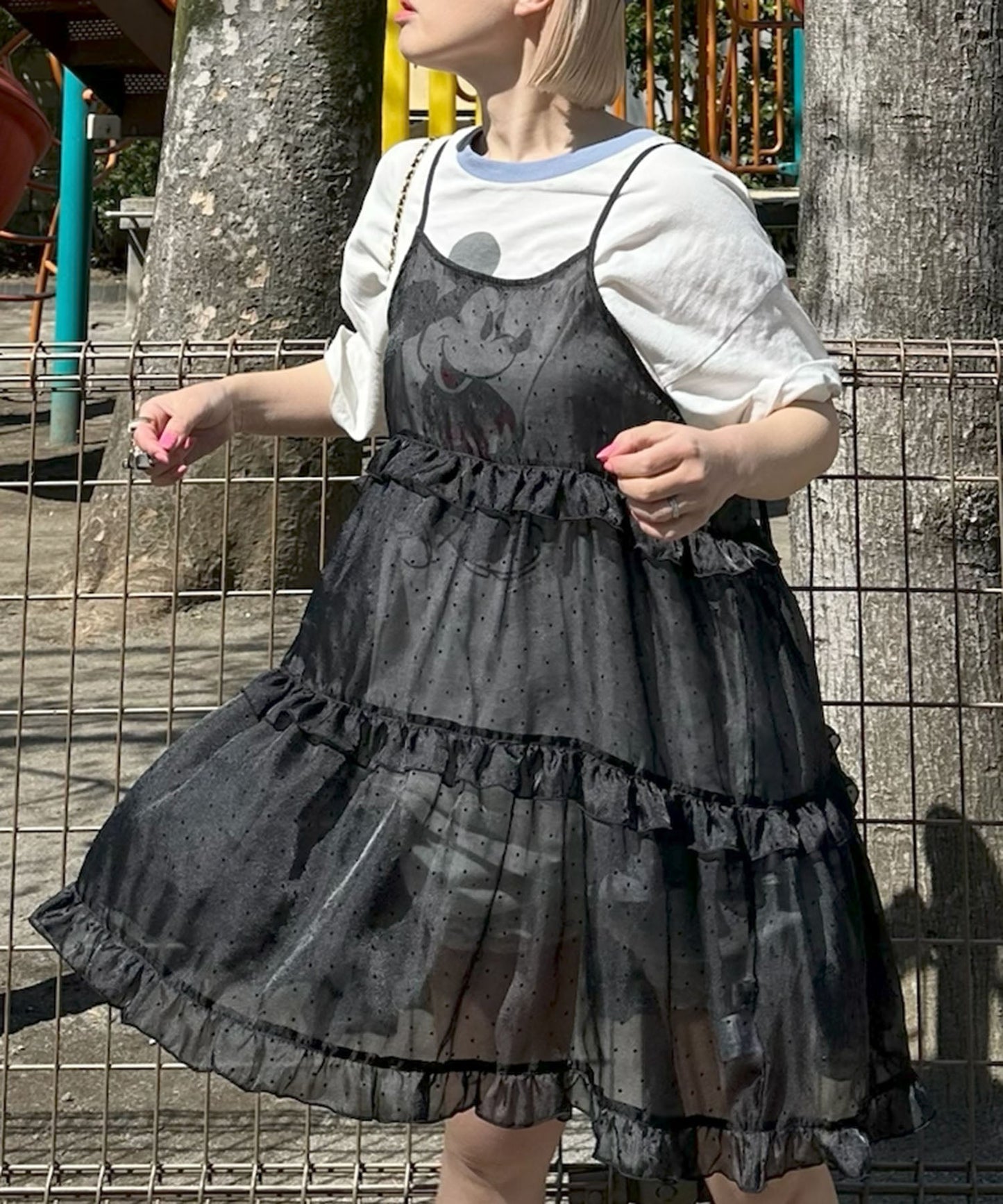 フリルティアードキャミワンピミニ