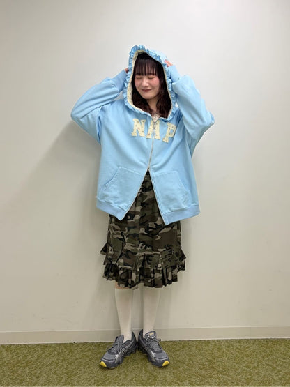neutral by CIAOPANIC 碎花Logo荷葉邊雙拉鍊連帽Hoodie - Image 60