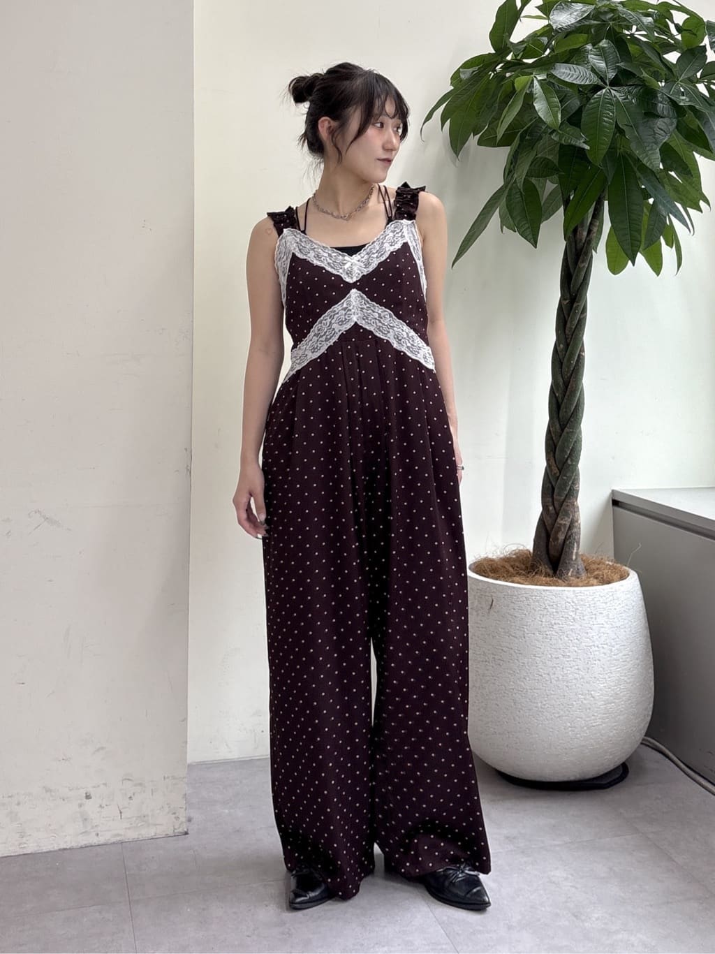 w closet 波點吊帶連身褲 - Image 22