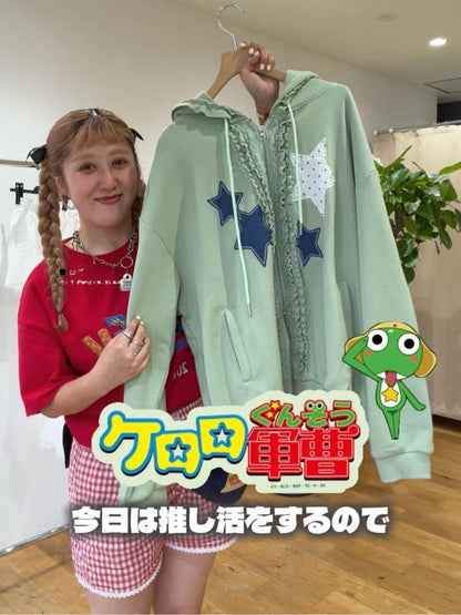 w closet Star pattern patchwork hoodie - Image 34