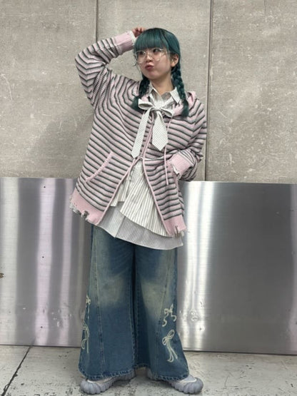 CIAOPANIC Ruffle邊帽Double Zip Knit Hoodie - Image 55