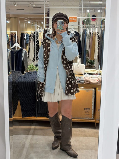 HELLO.SANFRANCISCO 橫紋Ruffle邊Double Zip Hoodie - Image 42