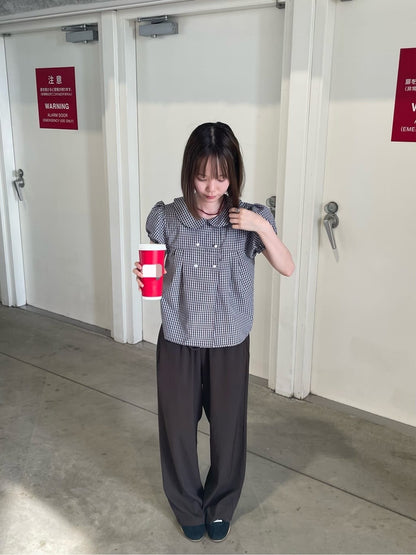umm. By Discoat 圓領泡泡袖Blouse with bow tie - Image 33
