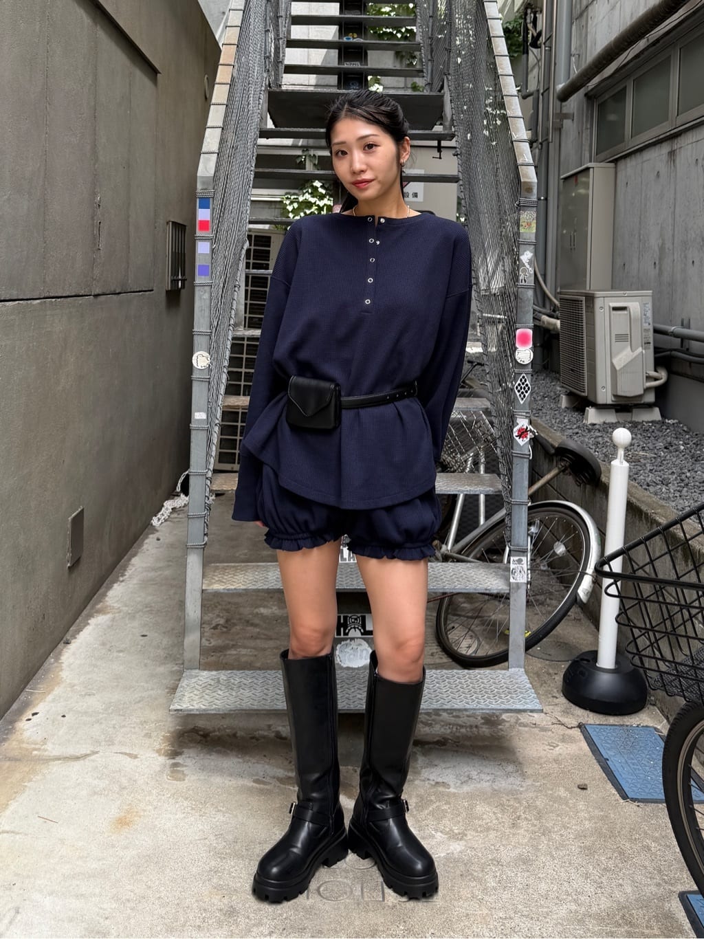 [純色/碎花] Kastane Back Design Waffle Henley Tee - Image 55