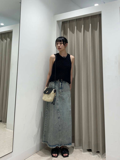 [現貨] KBF 後開衩牛仔裙