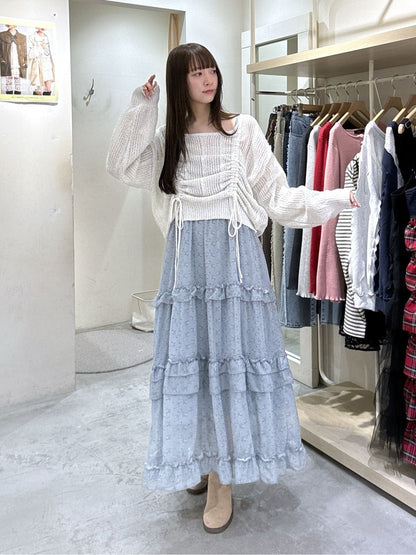 w closet 碎花多層吊帶ops