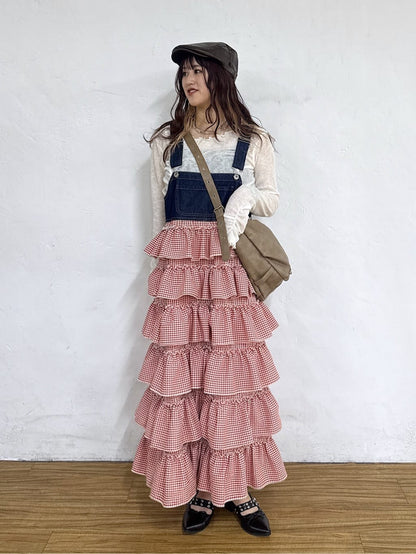 w closet 荷葉邊多層吊帶裙 - Image 78