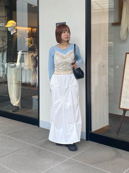 Kastane Flower Tuck Long Skirt - Image 39