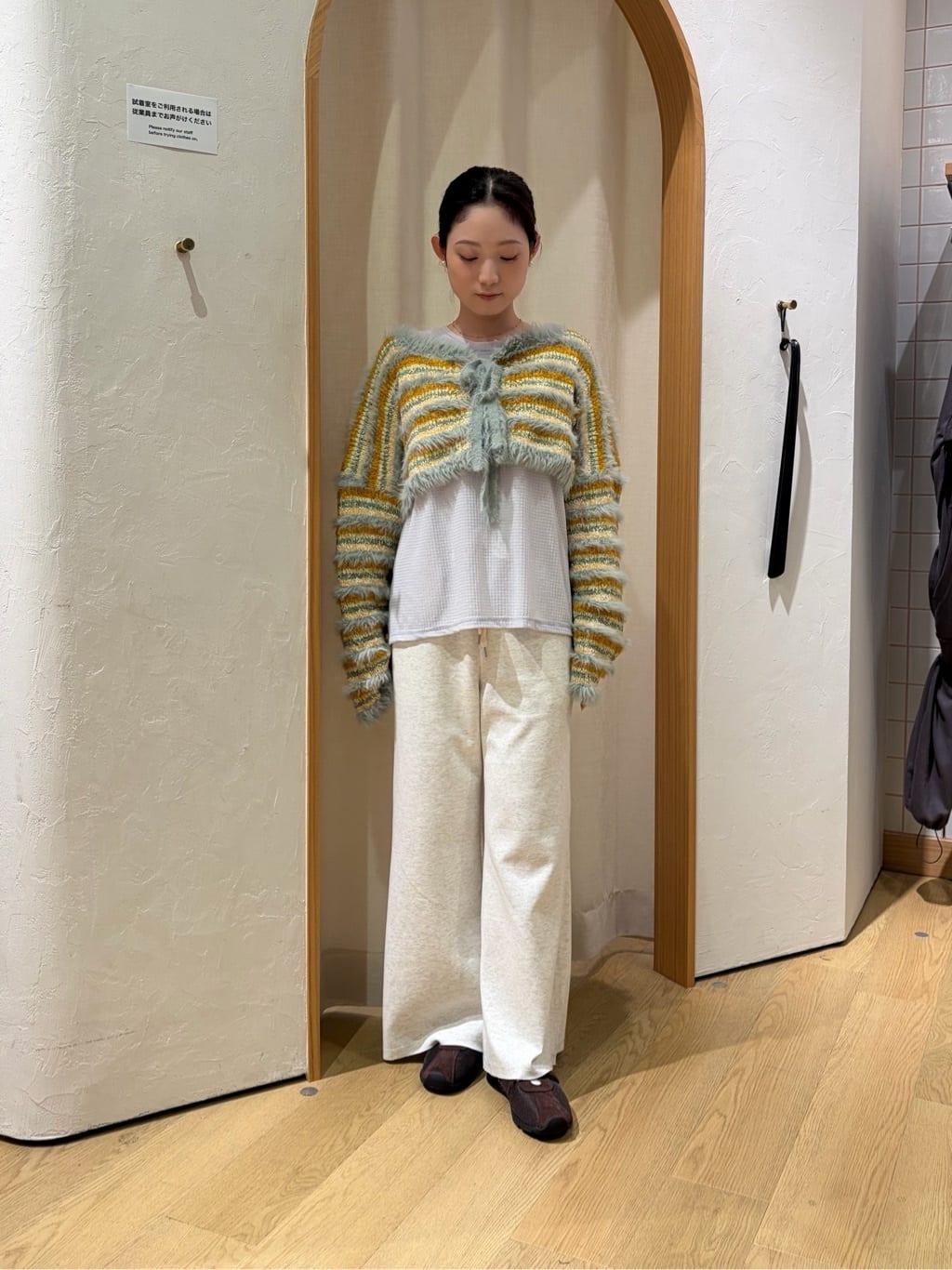 HELLO.SANFRANCISCO 2-Way Striped Cardigan with Ribbon - Image 38