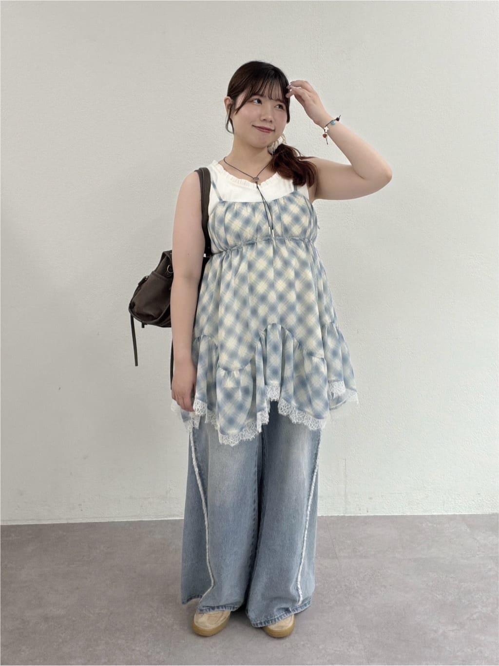 w closet sheer 格紋吊帶ops - Image 32