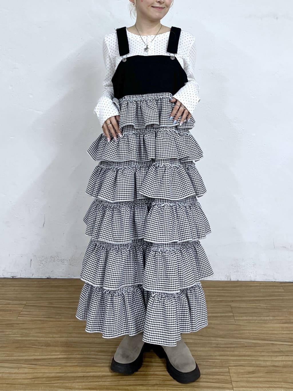w closet 荷葉邊多層吊帶裙 - Image 83