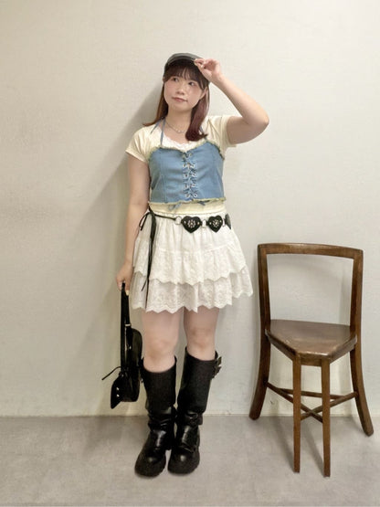 w closet 繫帶牛仔胸衣 - Image 18