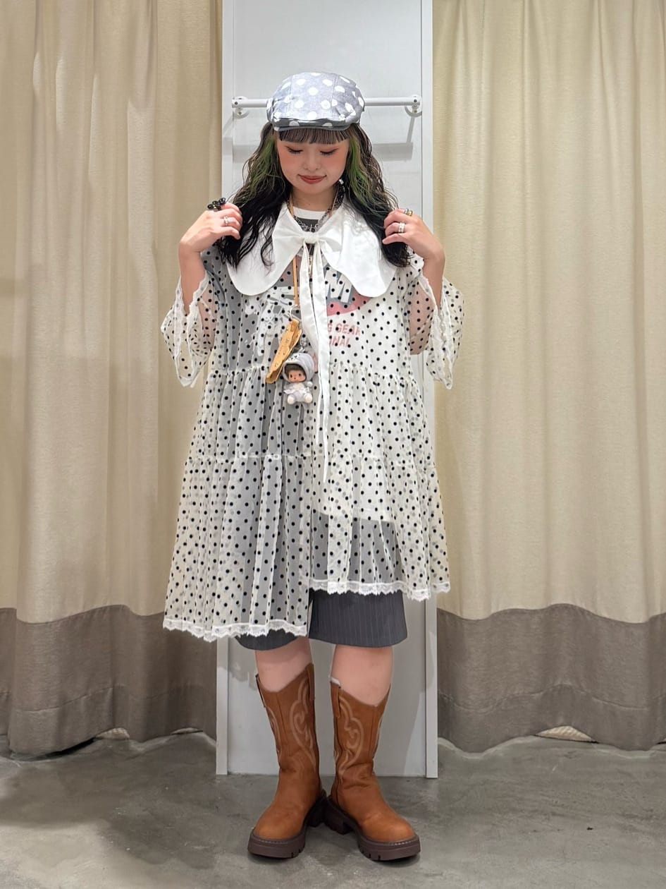CIAOPANIC 波點薄紗Remakte T-shirt 裙 - Image 26