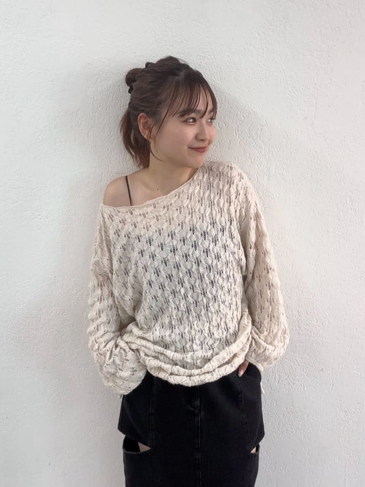 mystic 薄抽繩針織