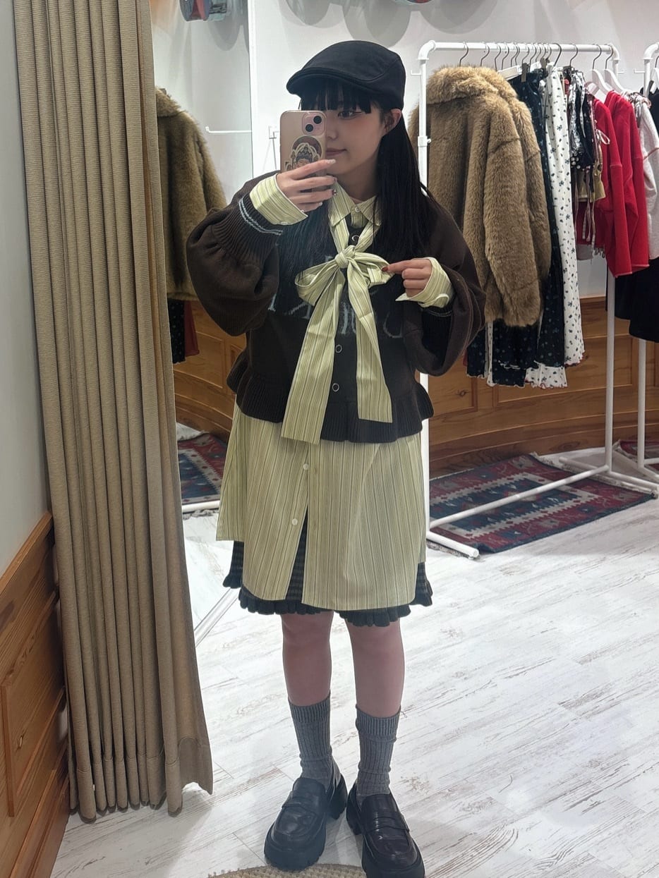 CIAOPANIC 褶皺袖條紋襯衫配TIE - Image 32