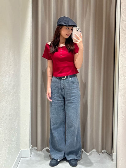 Kastane [Straight] floral embroidered denim - Image 67